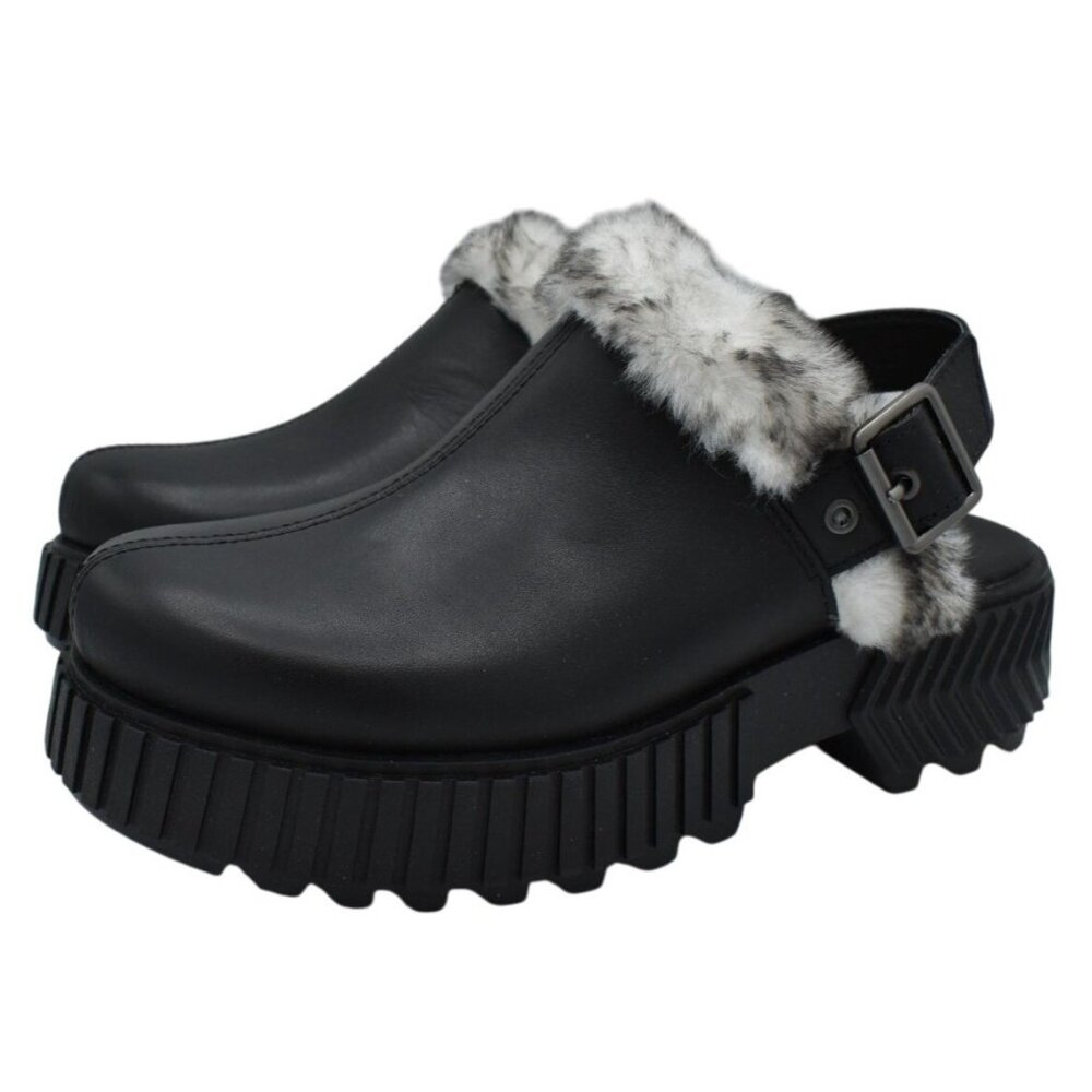 Sorel Womens Size 8.5 ONA AVE Black Sea Salt Leather Slip On‎ Mules Clogs Shoes